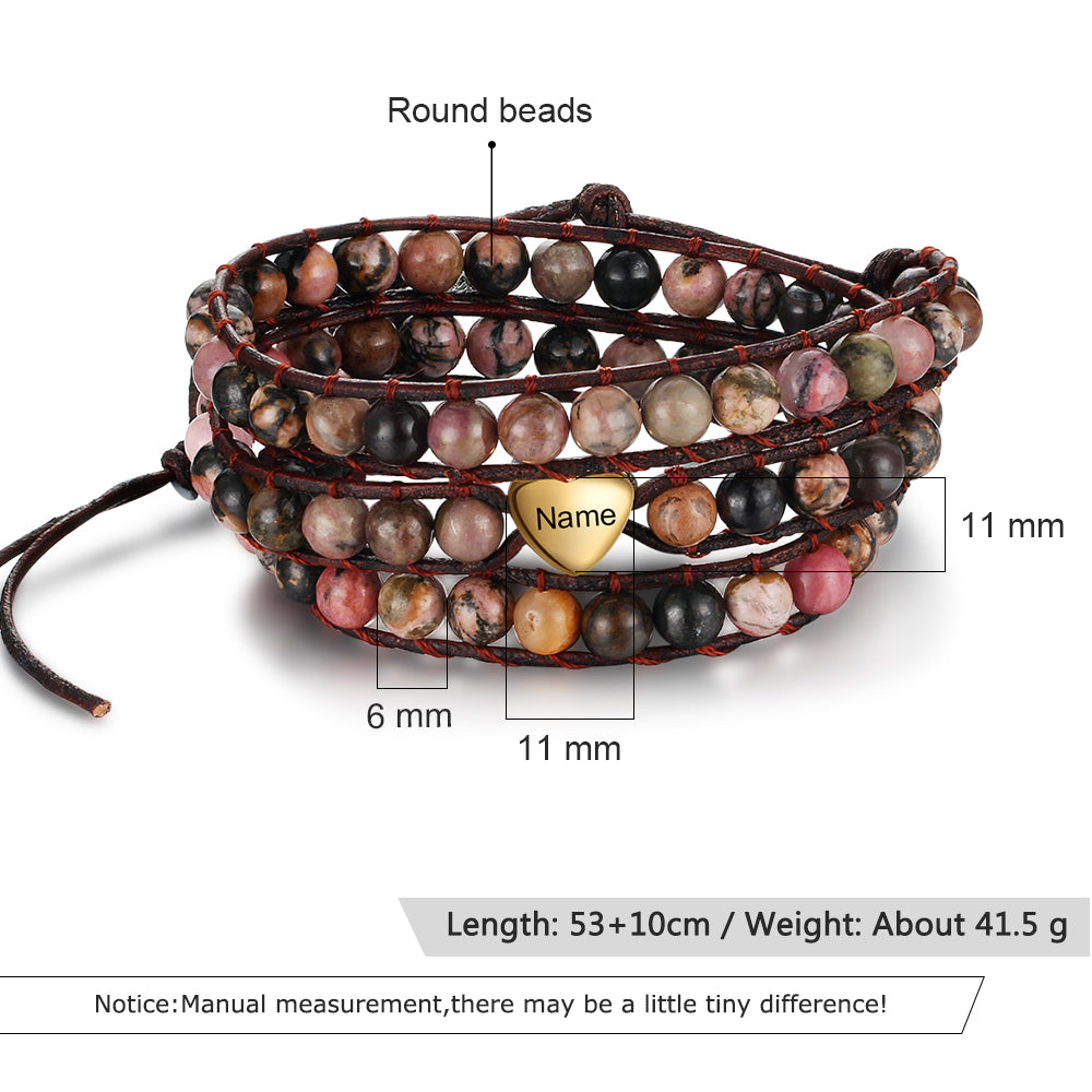 Persomalized Round Beads Bracelet