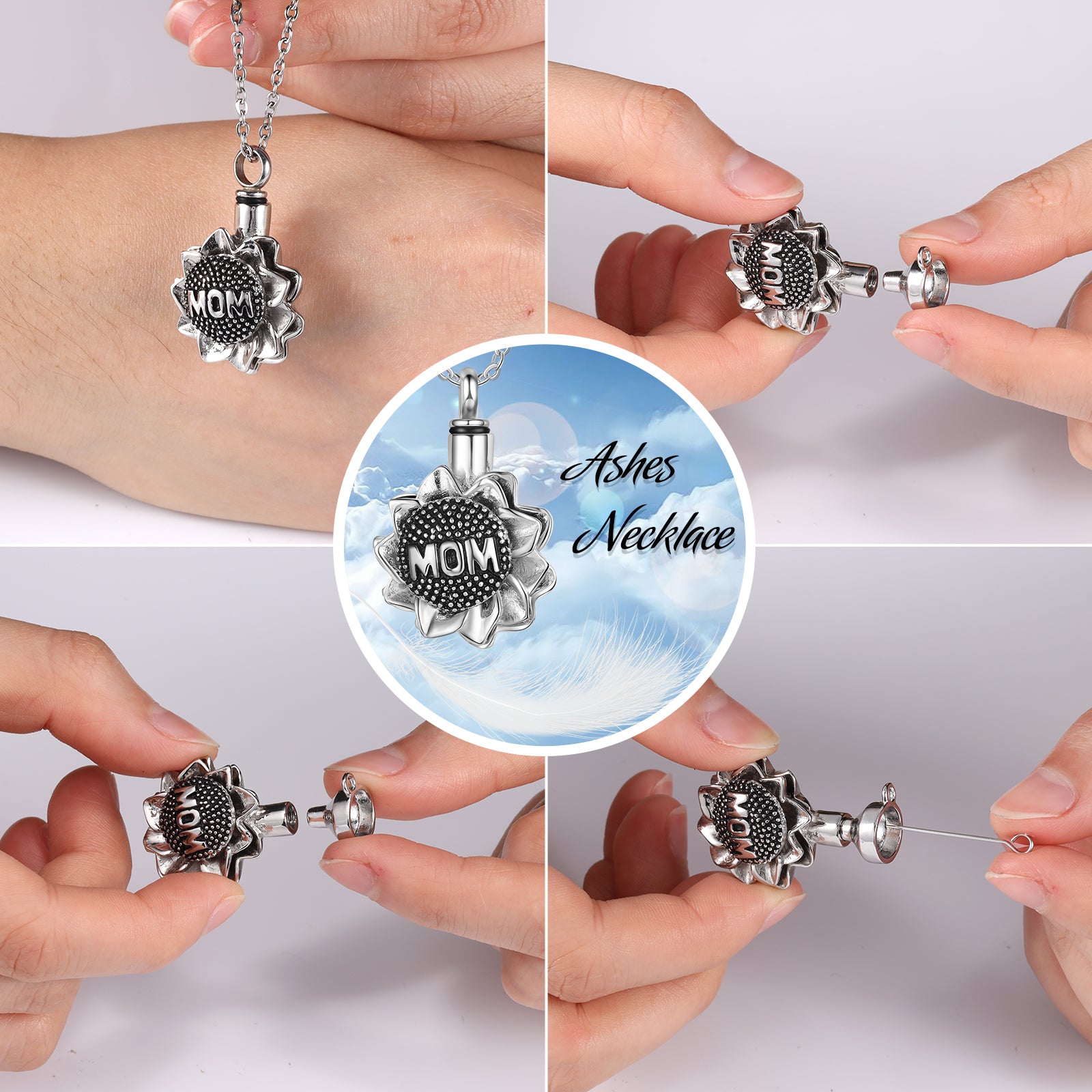 Mom Sunflower Ashes Necklace