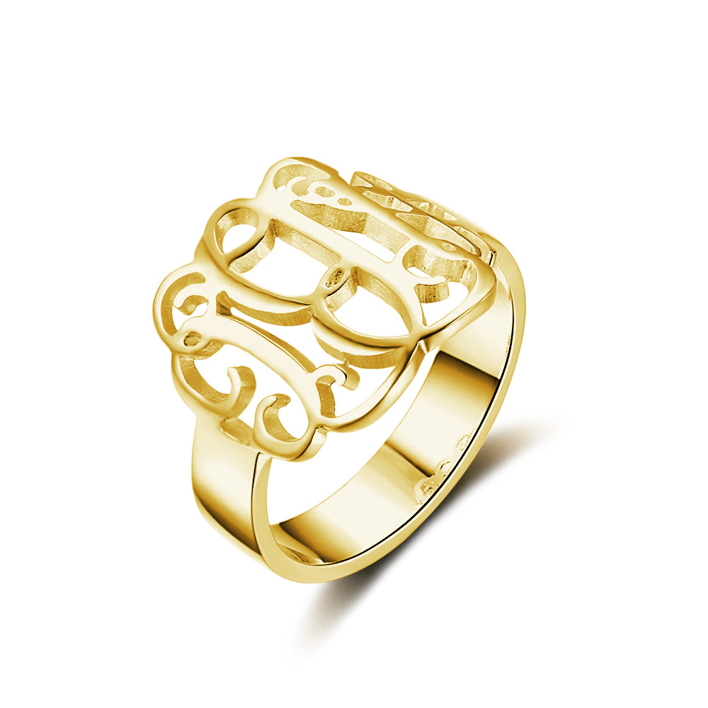 bead bracelet, Gold ring with intricate loops and swirls, highlighting personalized jewelry design