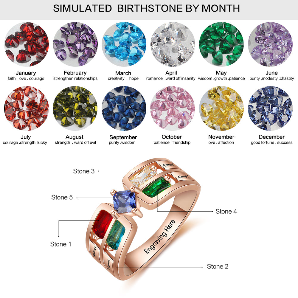 925 Sterling Silver Birthstone Rings