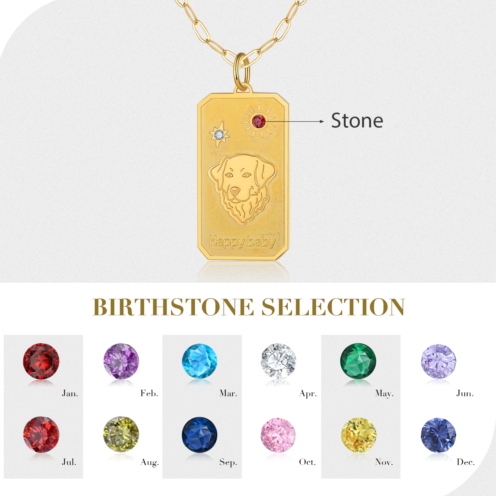 18K Gold Plated Rhodium Plated Animal Dog Pendant Necklace