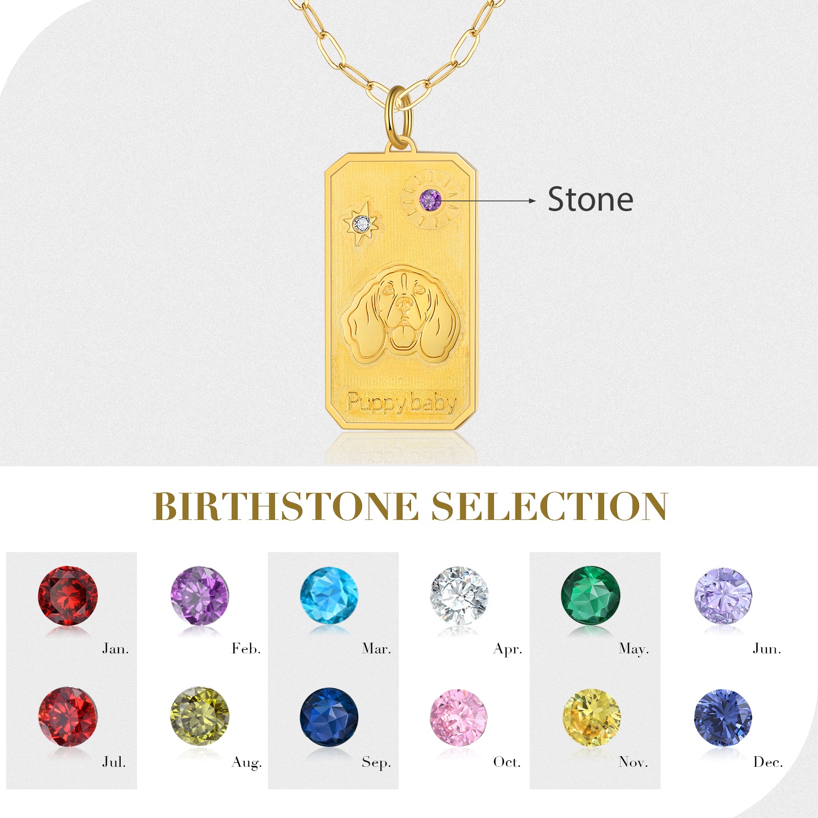 18K Gold Plated Rhodium Plated Animal Dog Pendant Necklace