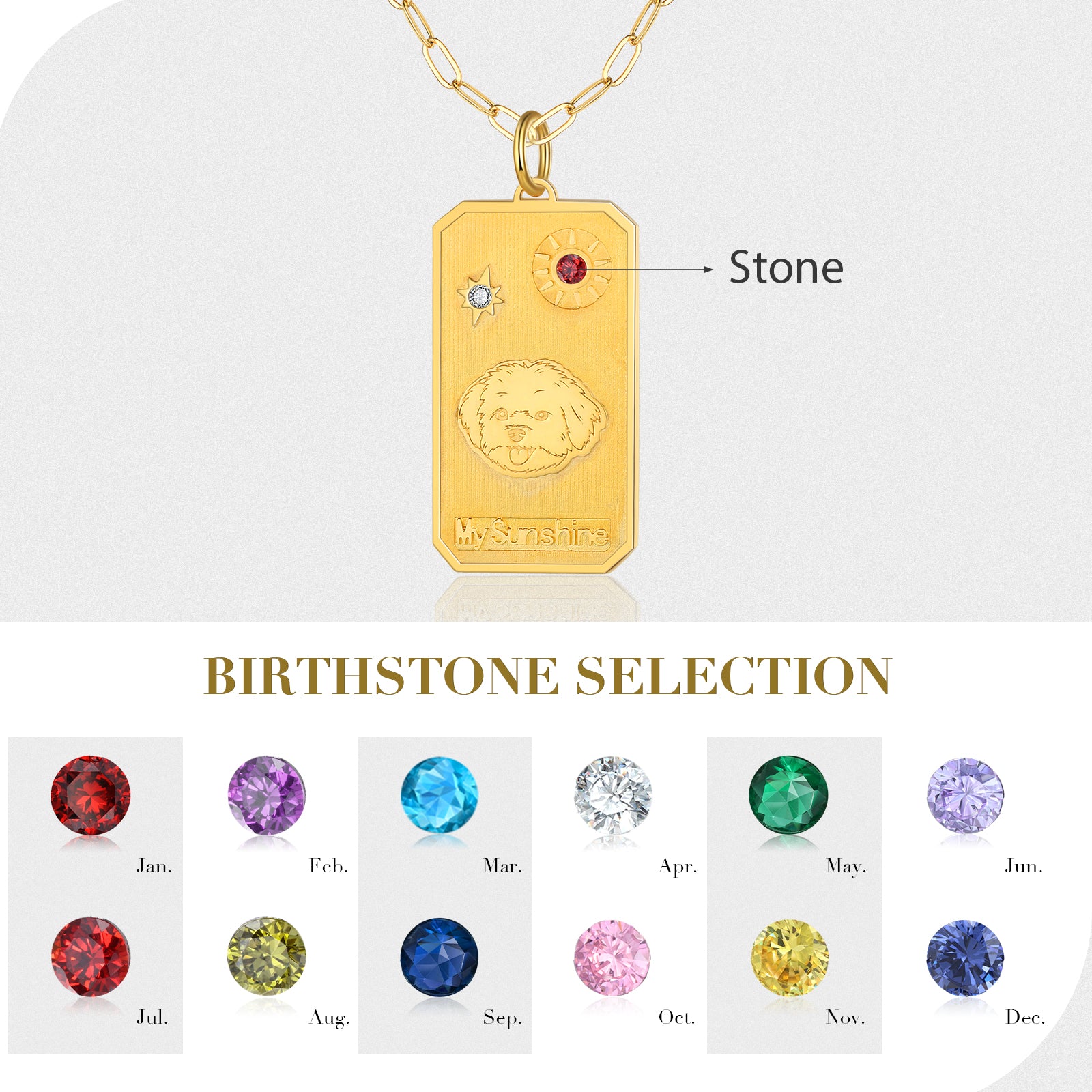 18K Gold Plated Rhodium Plated Animal Dog Pendant Necklace