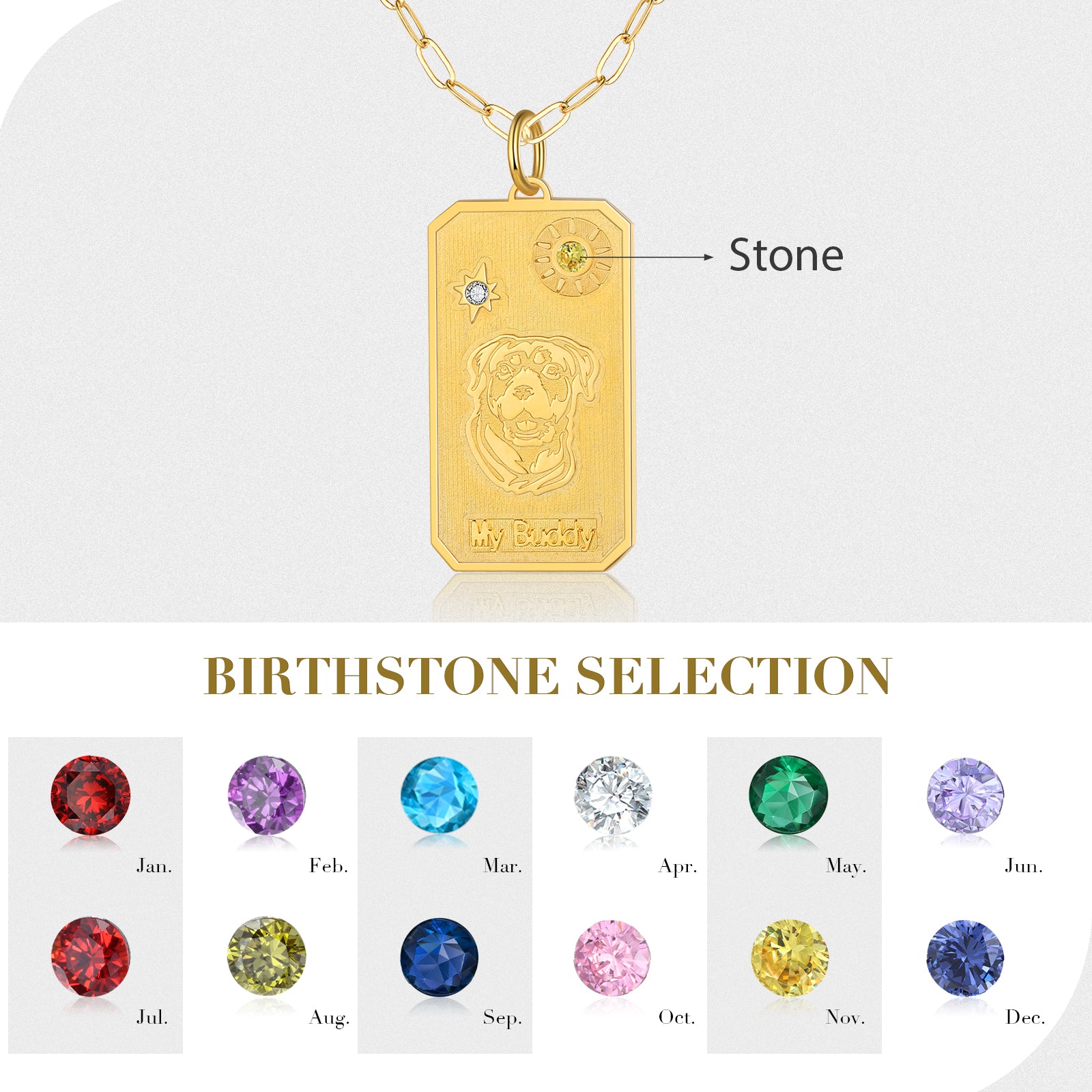 18K Gold Plated Rhodium Plated Animal Dog Pendant Necklace