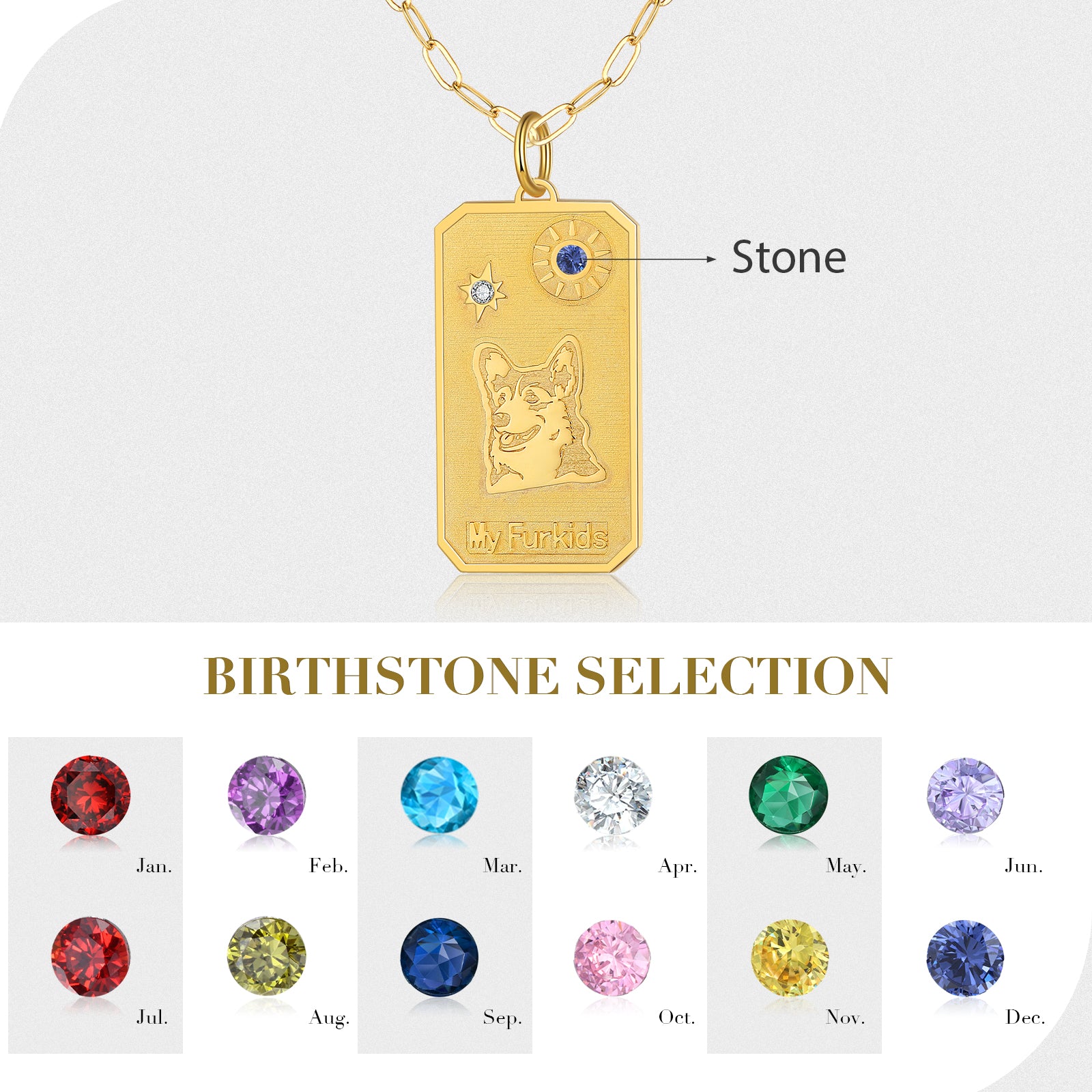 18K Gold Plated Rhodium Plated Animal Dog Pendant Necklace