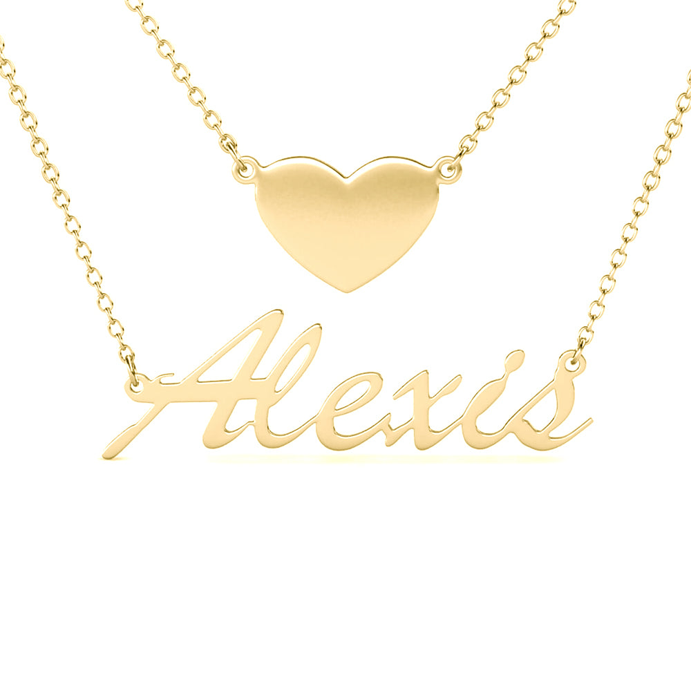 Personalized Necklace with Heart Pendant and Name Necklace "Alexis" in Gold