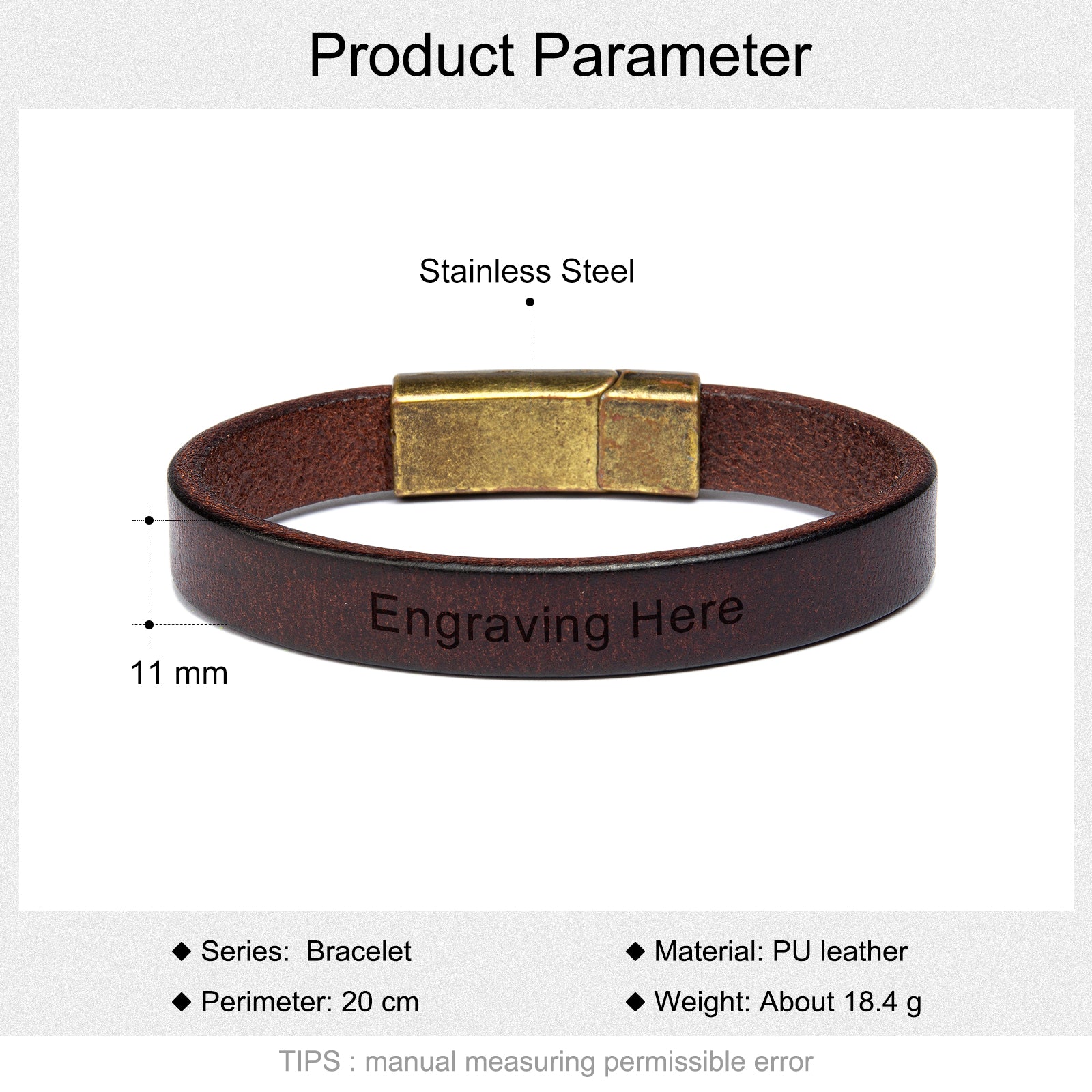 Personalized Bracelet with gold clasp and PU leather, keychain pendant optional