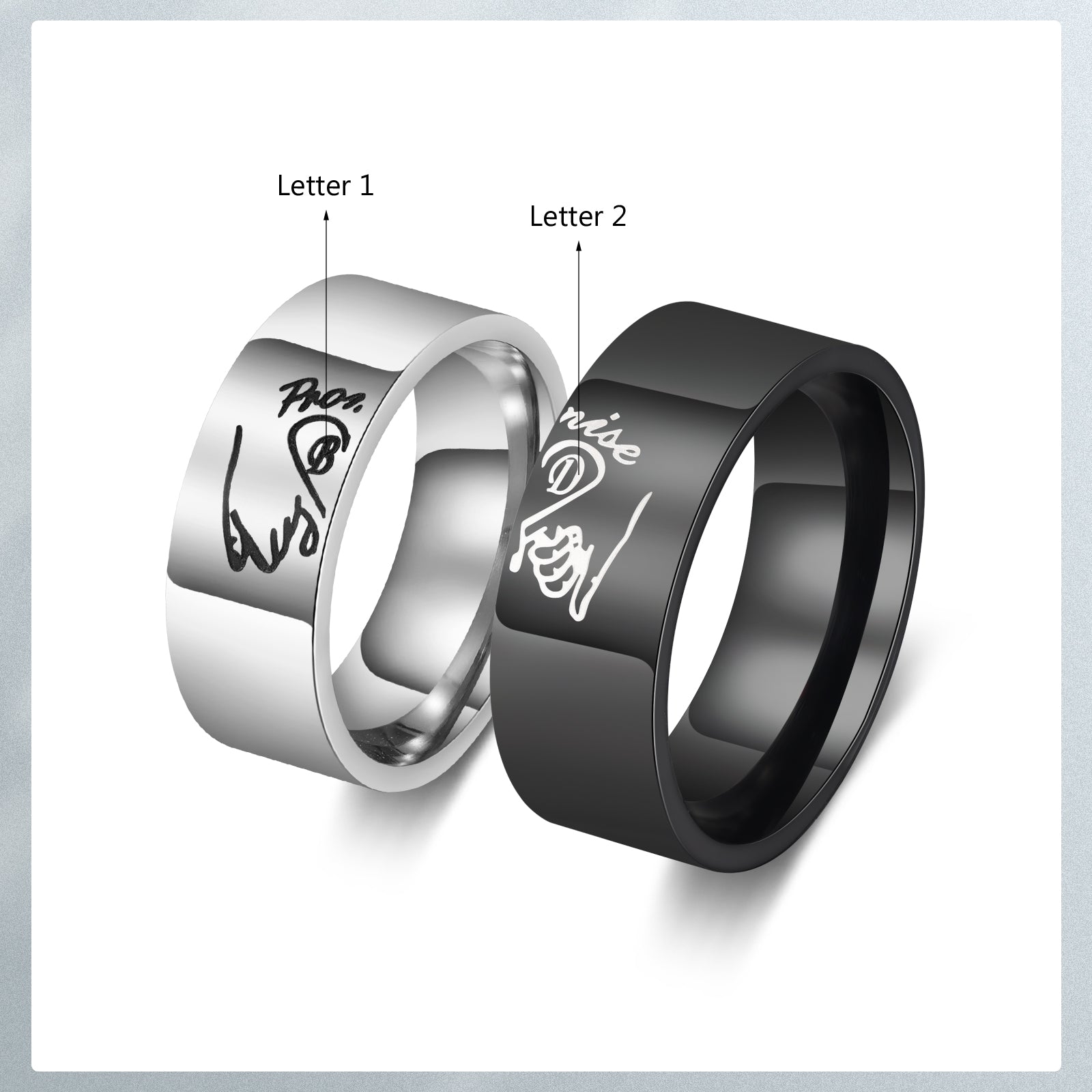 Custom Stainless Steel Couple Ring