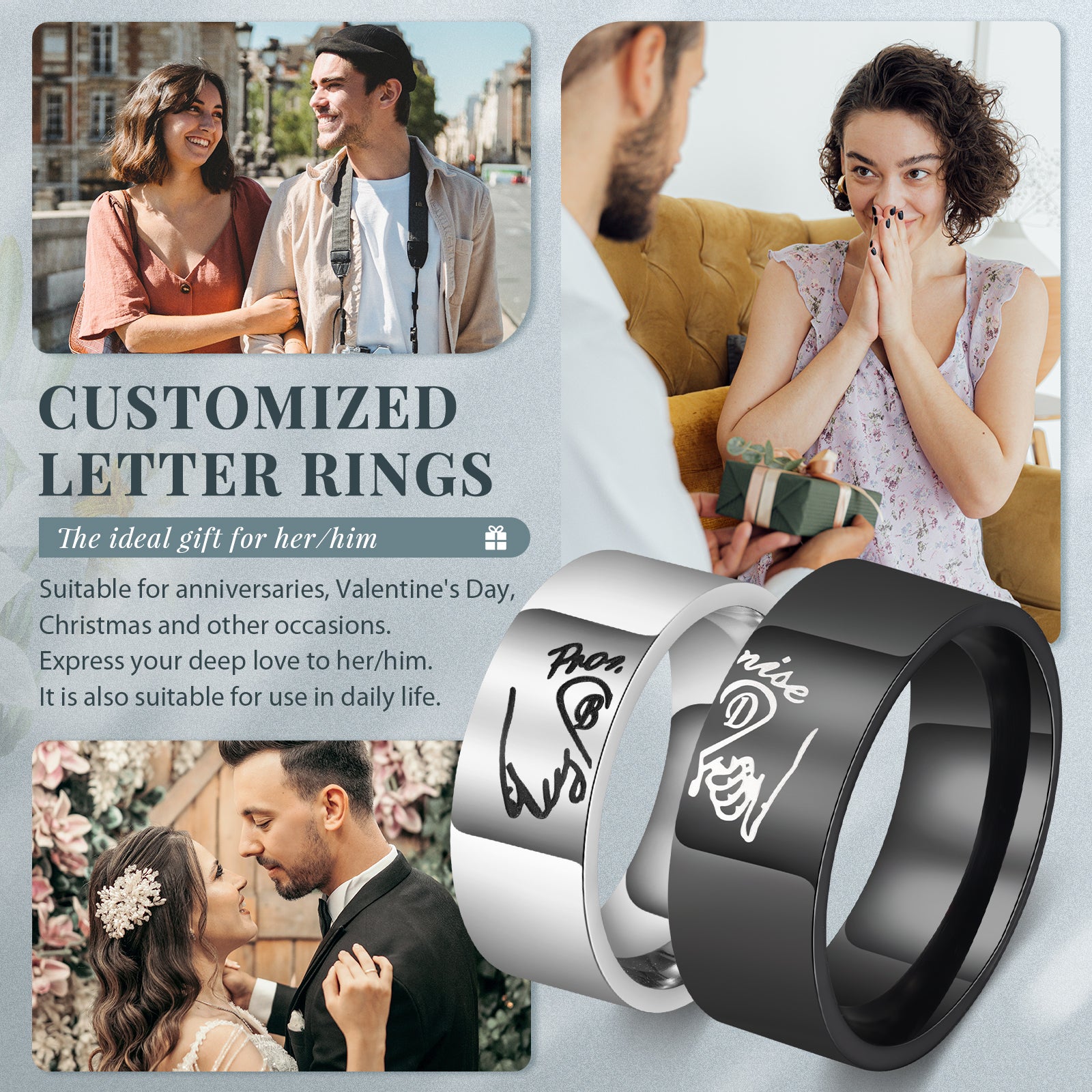 Custom Stainless Steel Couple Ring