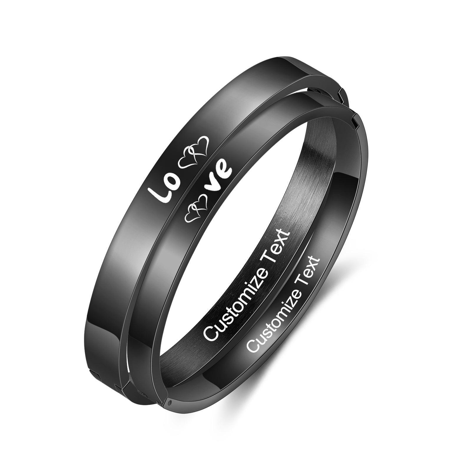 birthday keychains, Personalized couple bracelet rings with "Love" and customizable text design