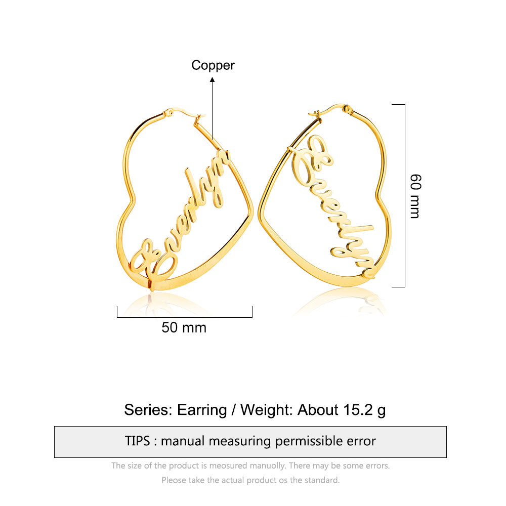 stone bead necklace, Gold hoop earrings with "Evelyn" in cursive, ideal personalized jewelry gift.