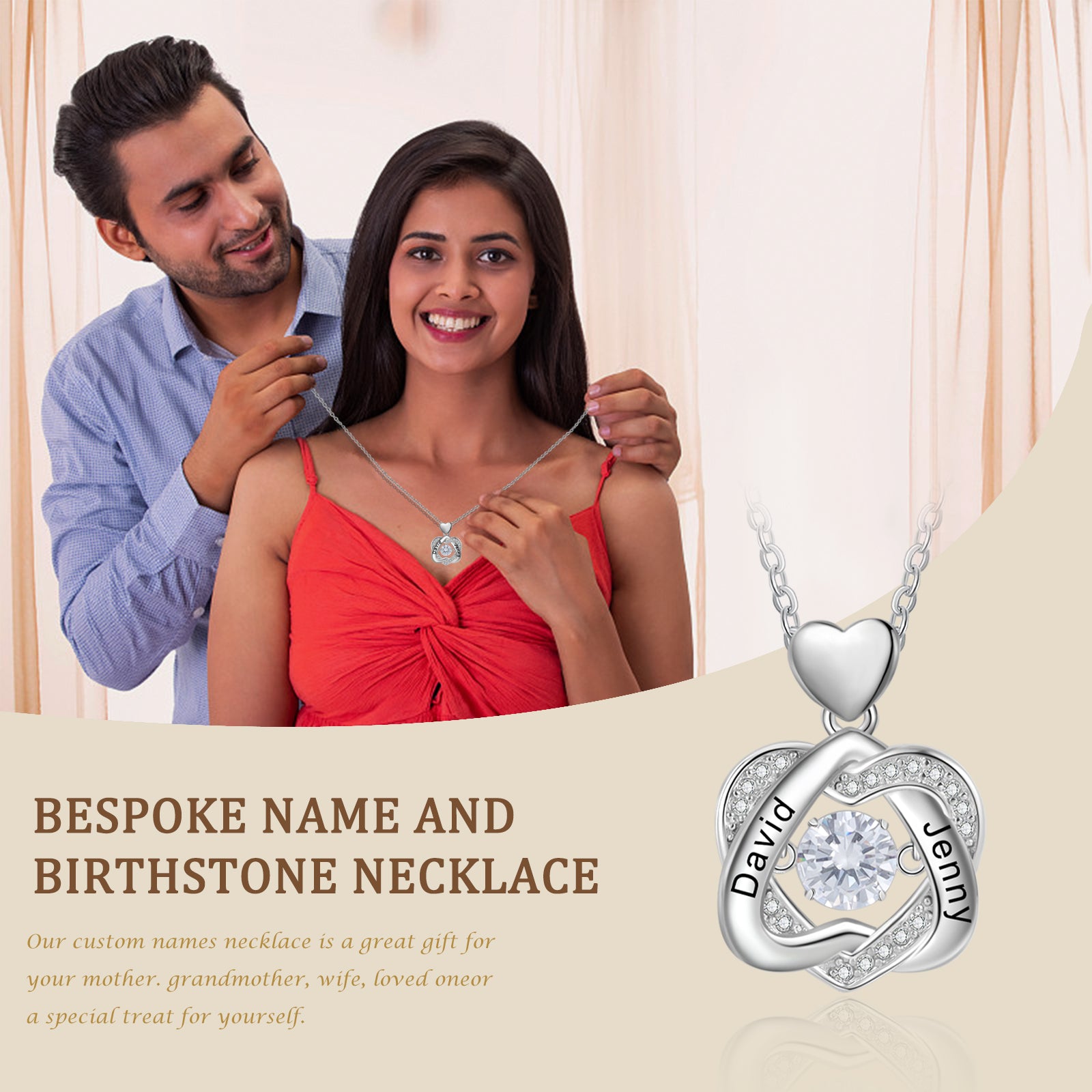 Personalized Love Heart Necklace with photo inside