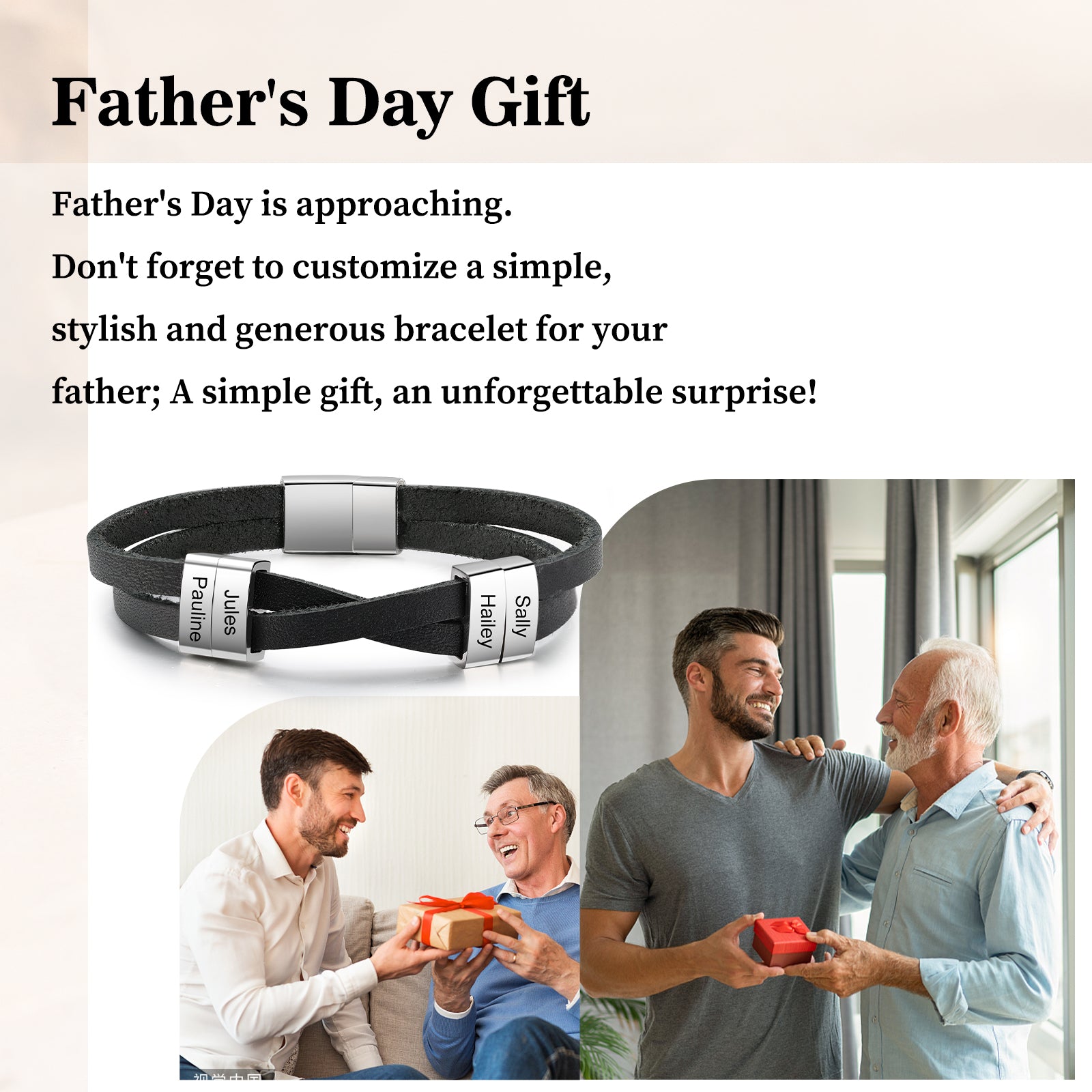 Custom Leather Men Bracelet