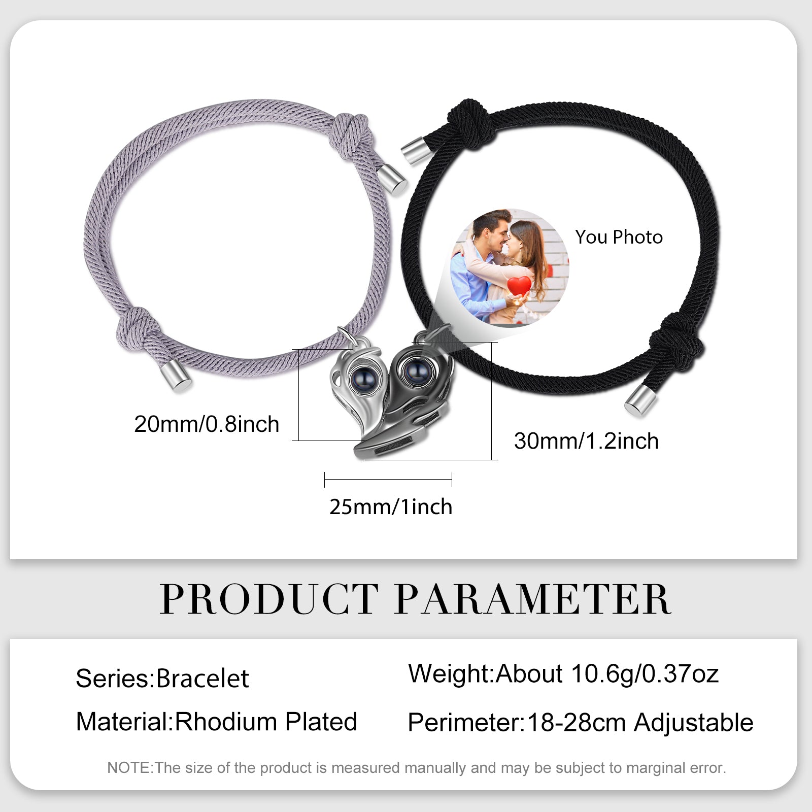 CustomPhoto Projection Couple Bracelet