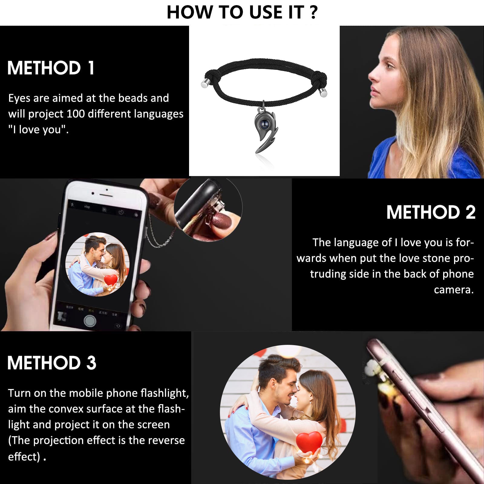 CustomPhoto Projection Couple Bracelet