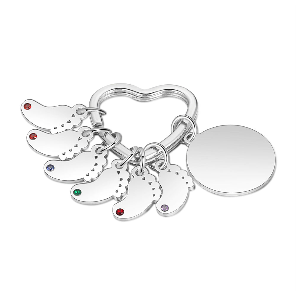 Custom Stainless Steel Keychain with Baby Feet