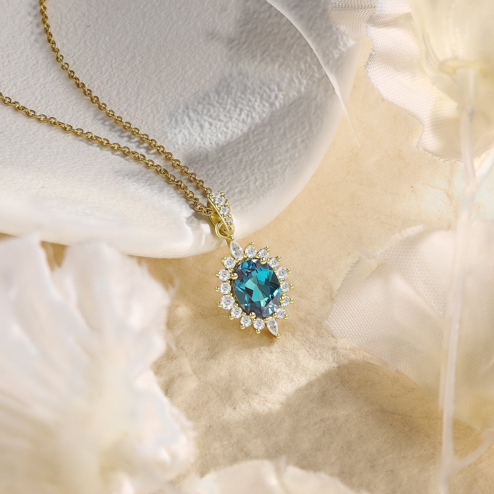 925 Sterling Silver Lab Alexandrite Necklace