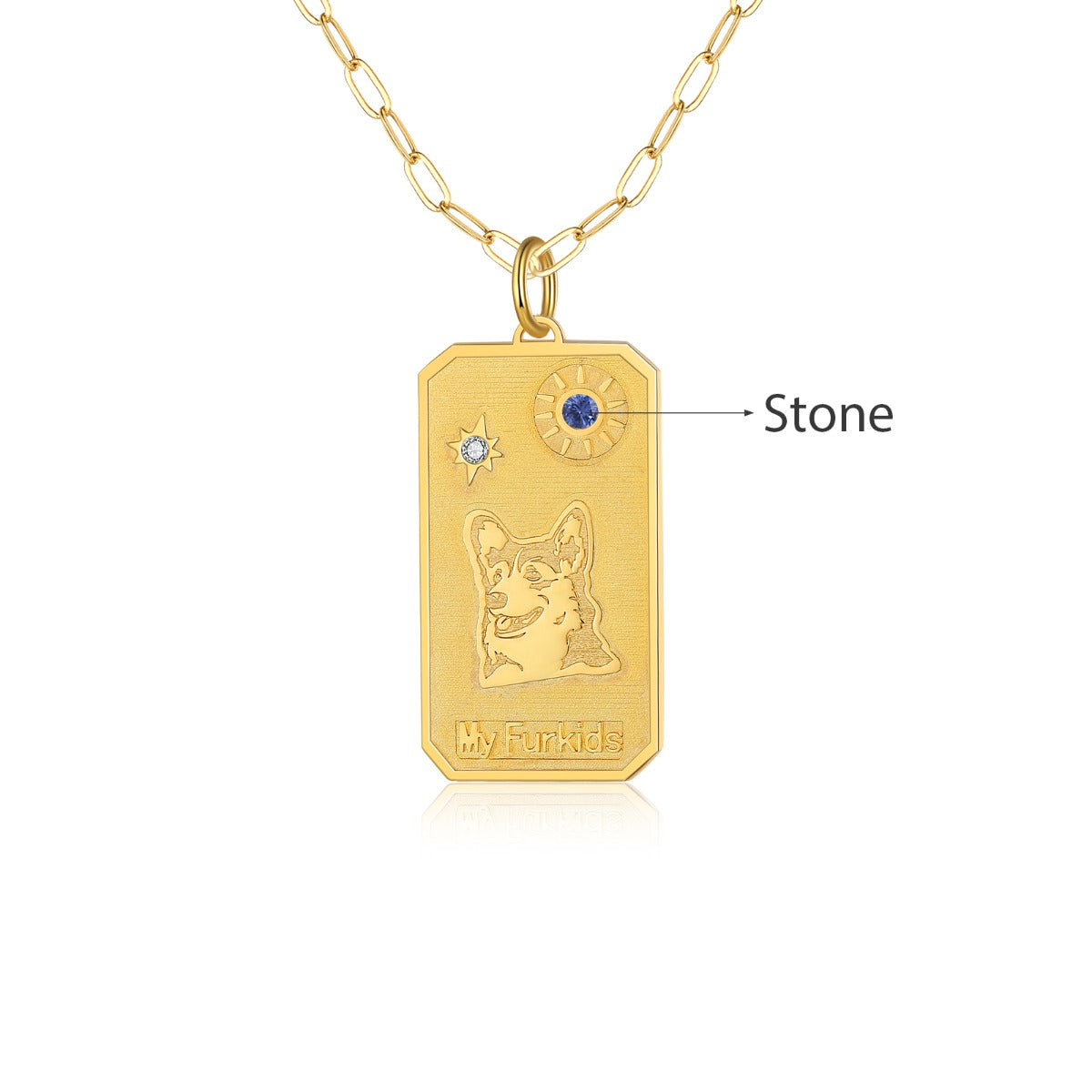 18K Gold Plated Rhodium Plated Animal Dog Pendant Necklace