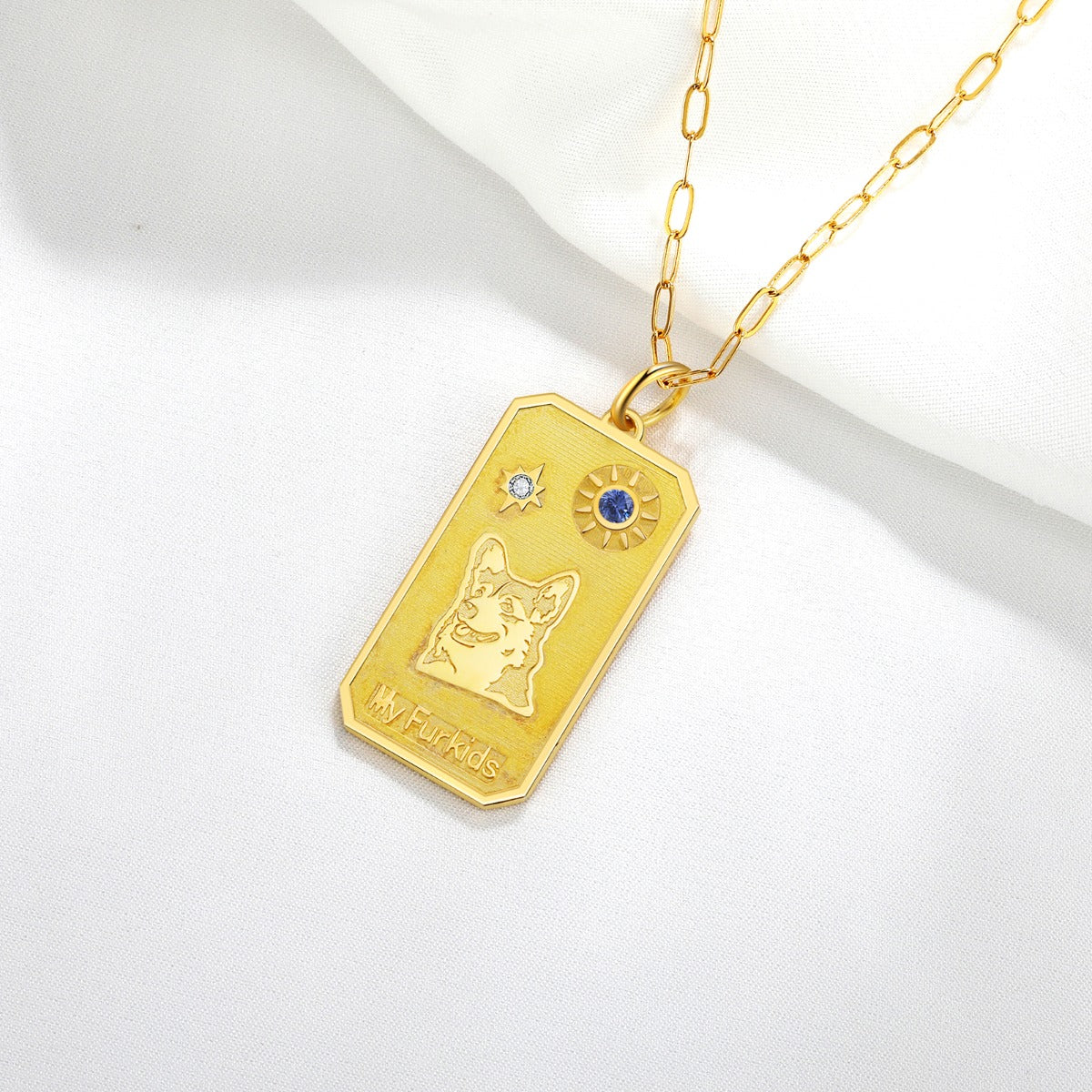 18K Gold Plated Rhodium Plated Animal Dog Pendant Necklace