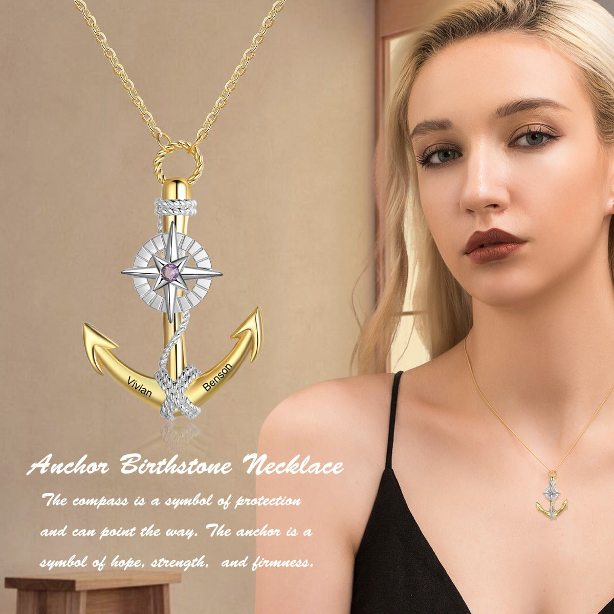Personalized Demon Eye Eight-pointed Star Anchor Necklace