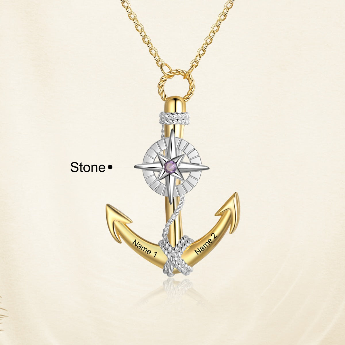 Personalized Demon Eye Eight-pointed Star Anchor Necklace
