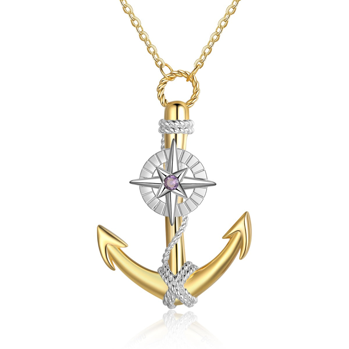 Personalized Demon Eye Eight-pointed Star Anchor Necklace