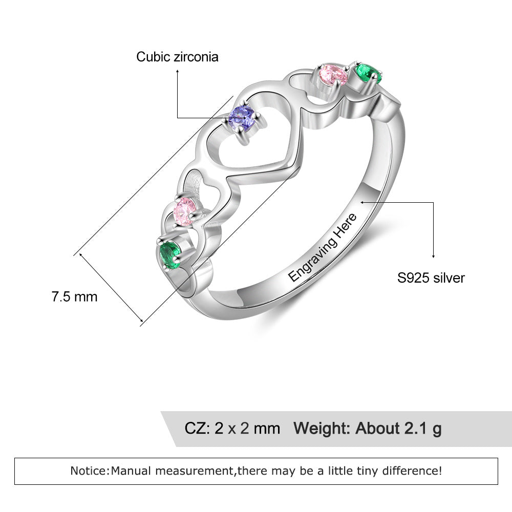 S925 Personalized Name Cubic Zircon Rings