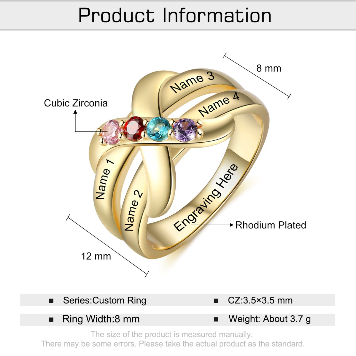 Rhodium Plated Knot Ring