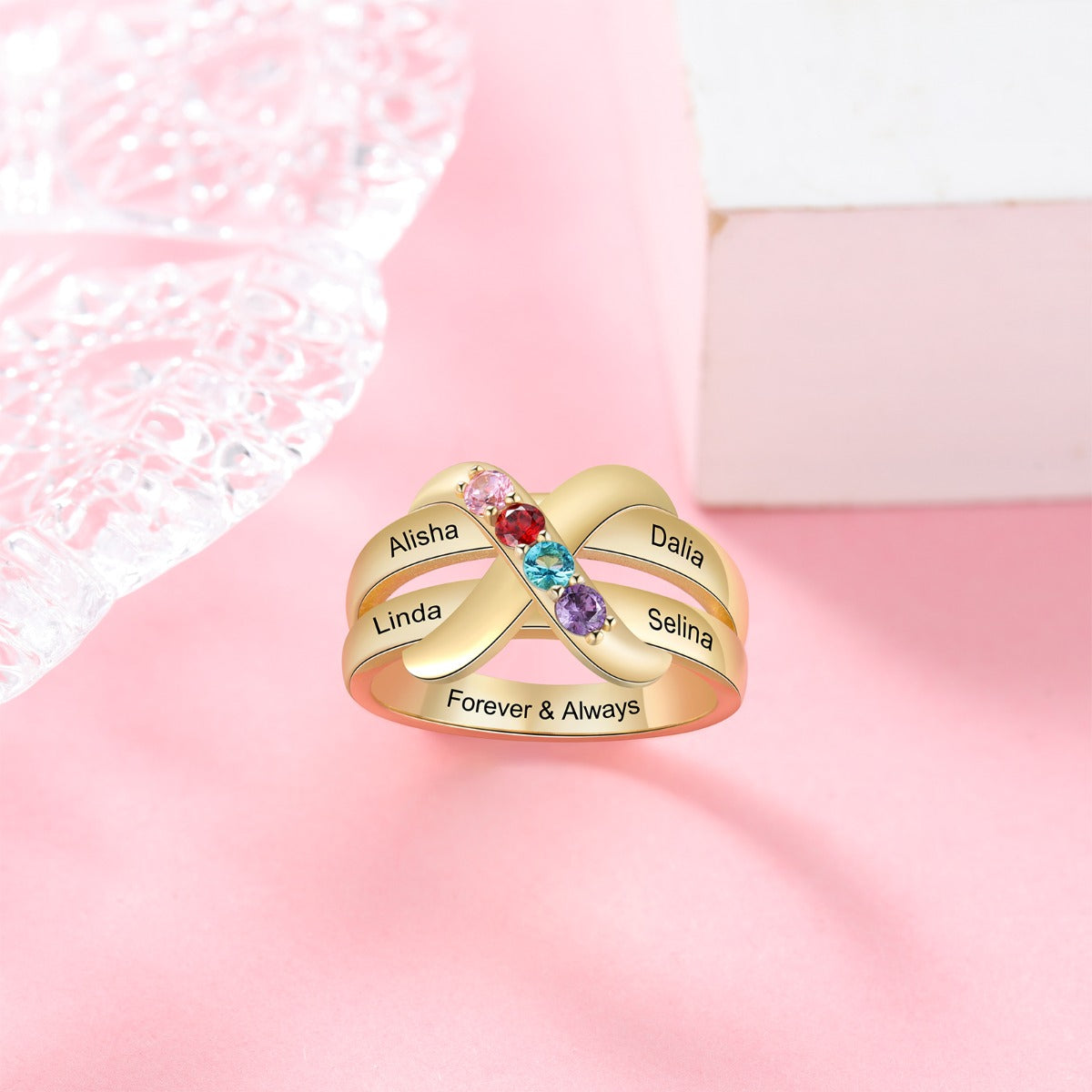 Rhodium Plated Knot Ring