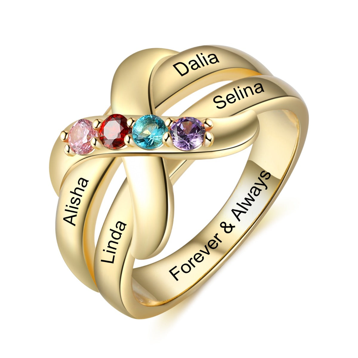 Rhodium Plated Knot Ring