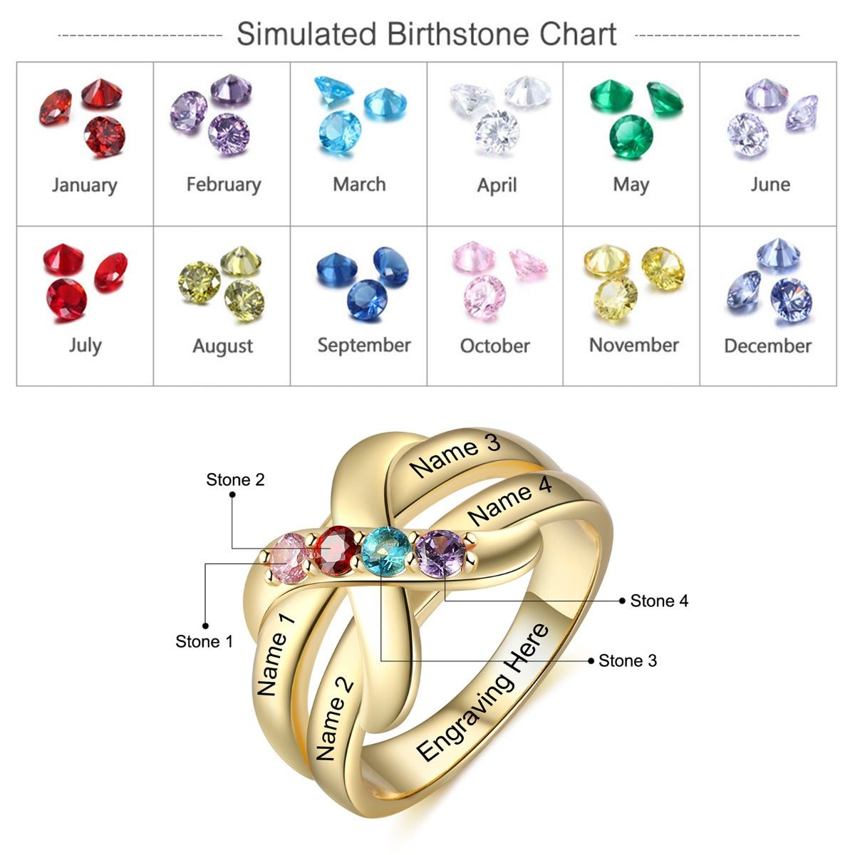 Rhodium Plated Knot Ring