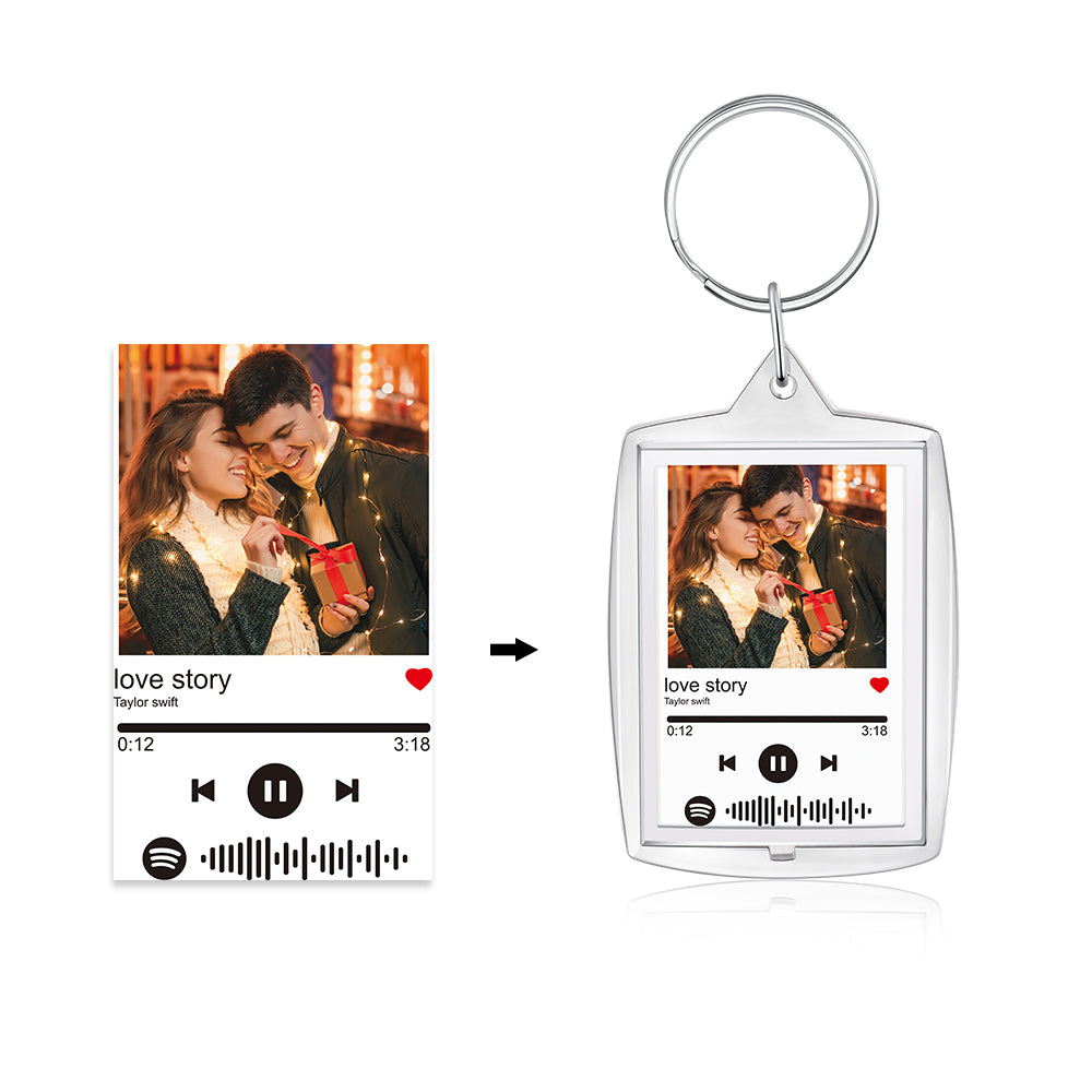 Personalized Photo Acrylic Spotify Code Key Chain