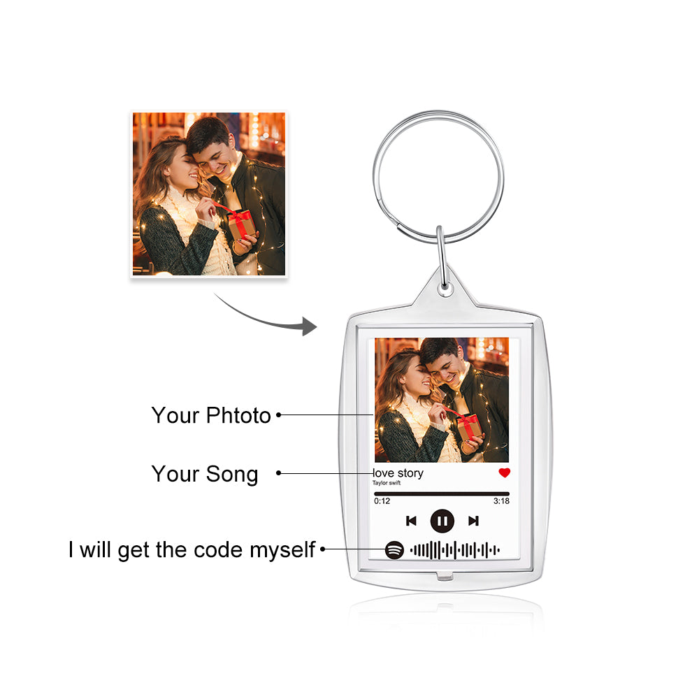 Personalized Photo Acrylic Spotify Code Key Chain