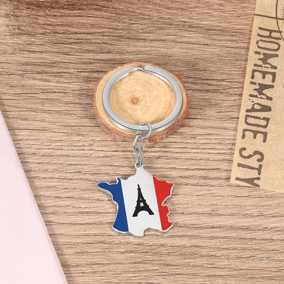 Personalized Stainless Steel Custom Map Keychain