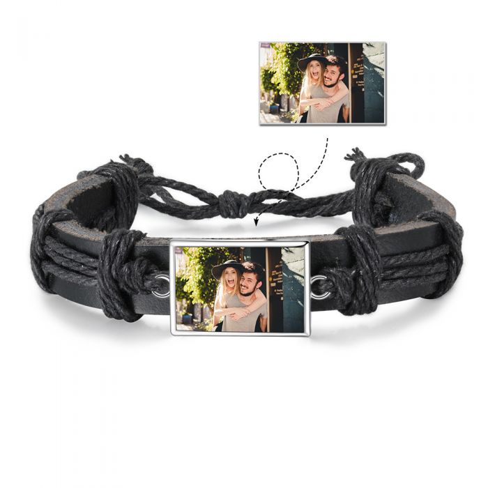 Personalized Braid Rope Photo Bracelet