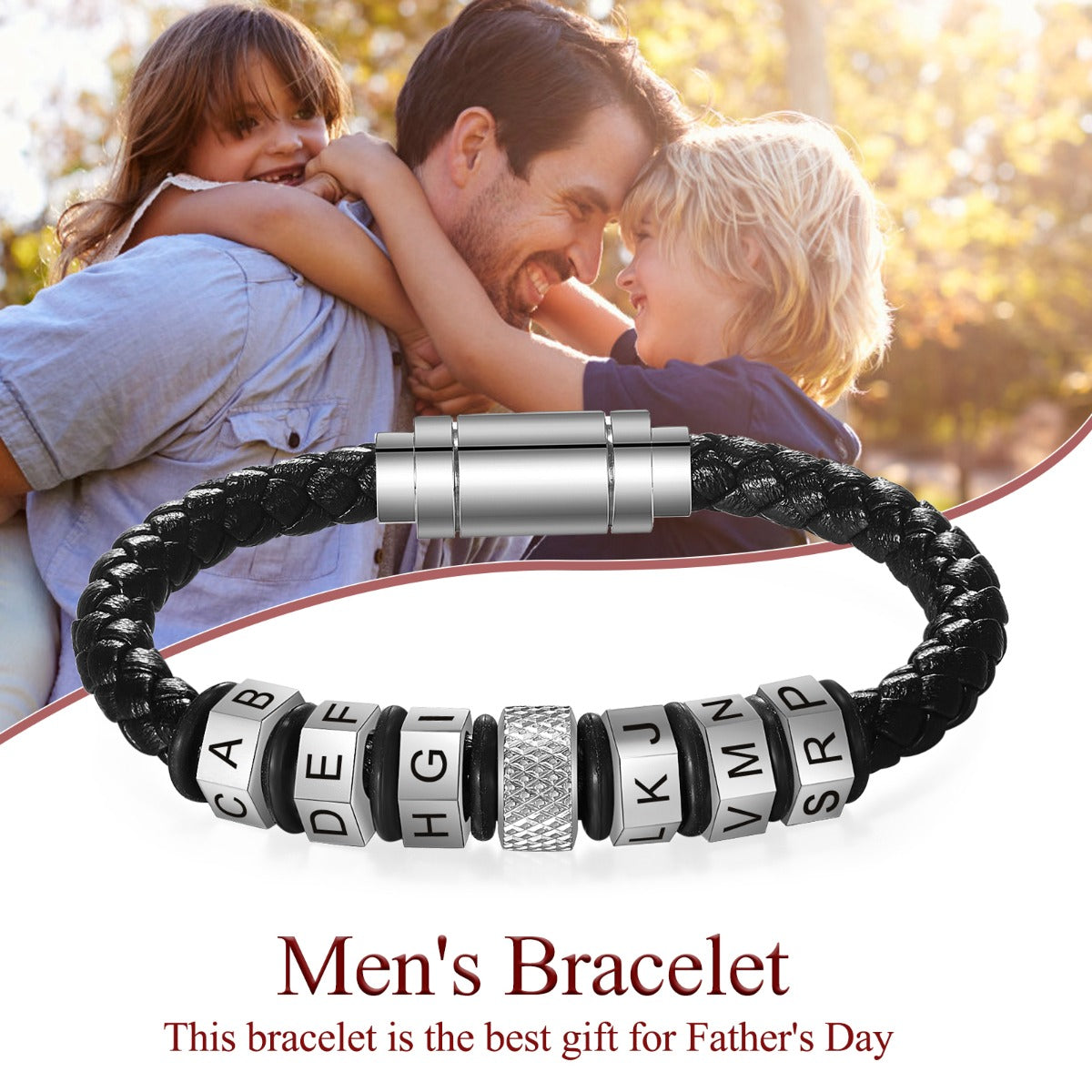 Personalized Titanium Steel Bead Bracelet