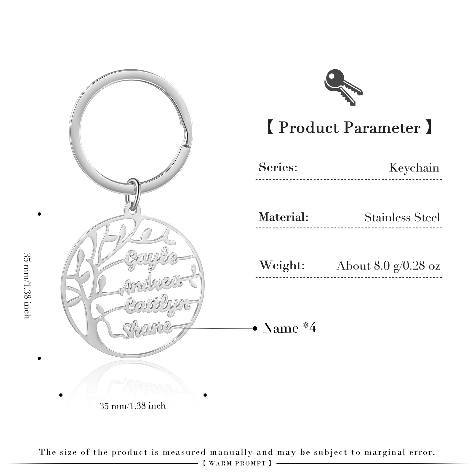 Custom Family Tree Keychain