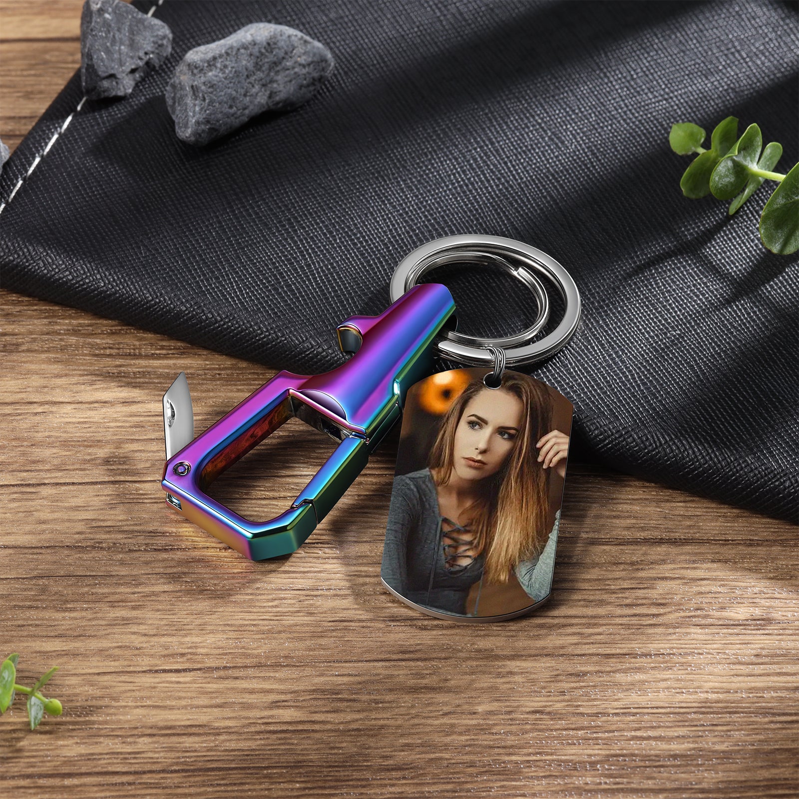 Custom Stainless Steel Photo Keychain