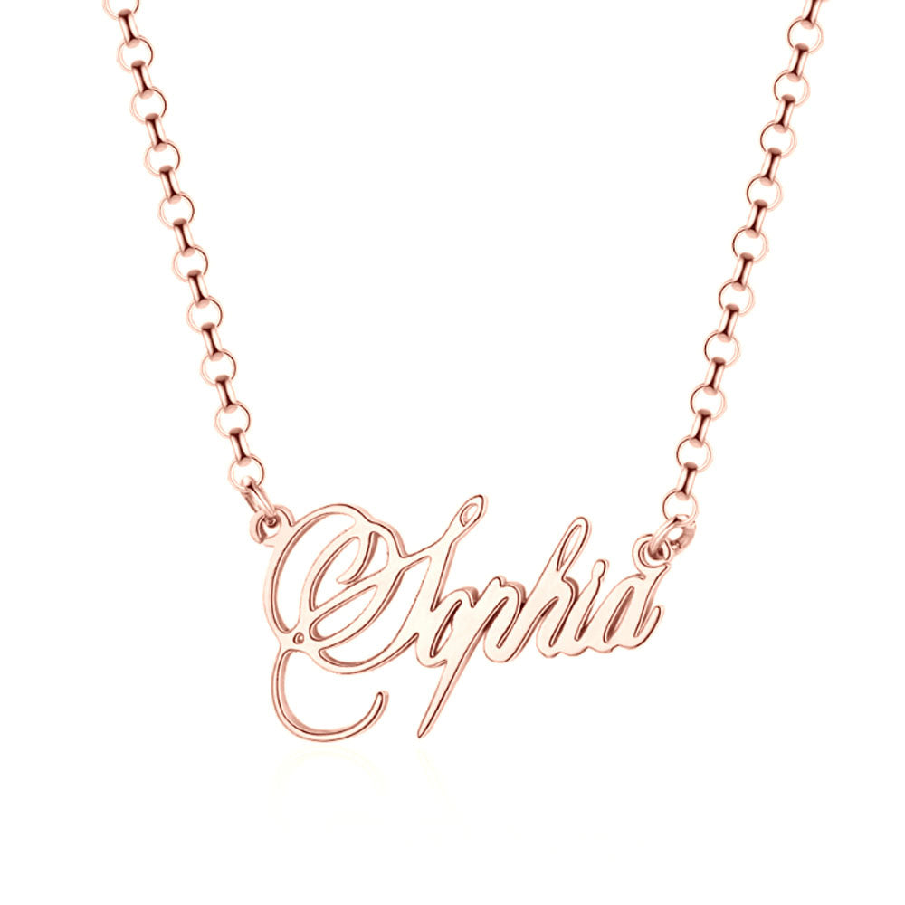 Standard Name Necklace with personalized pendant