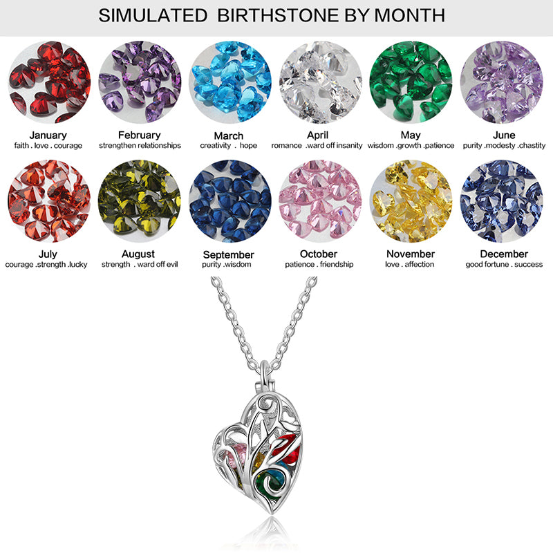 Fashion 925 Silver Birthstone Necklace