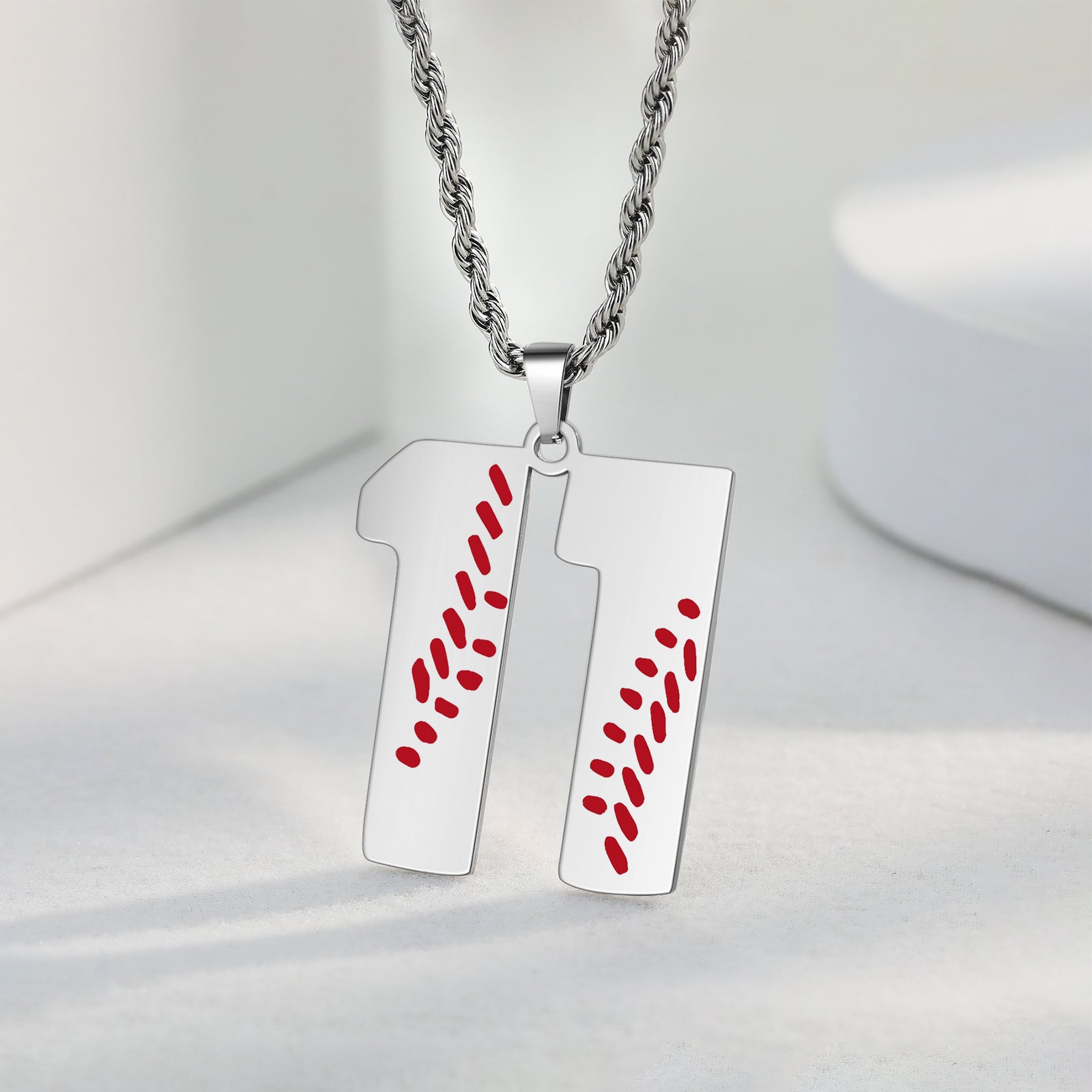 Custom Baseball Number Necklace