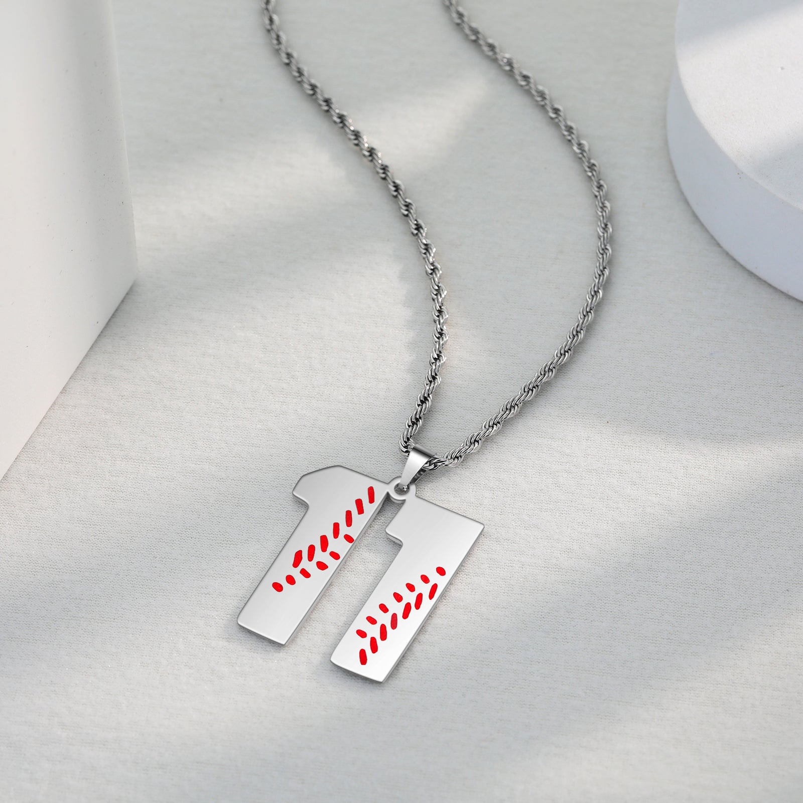Custom Baseball Number Necklace