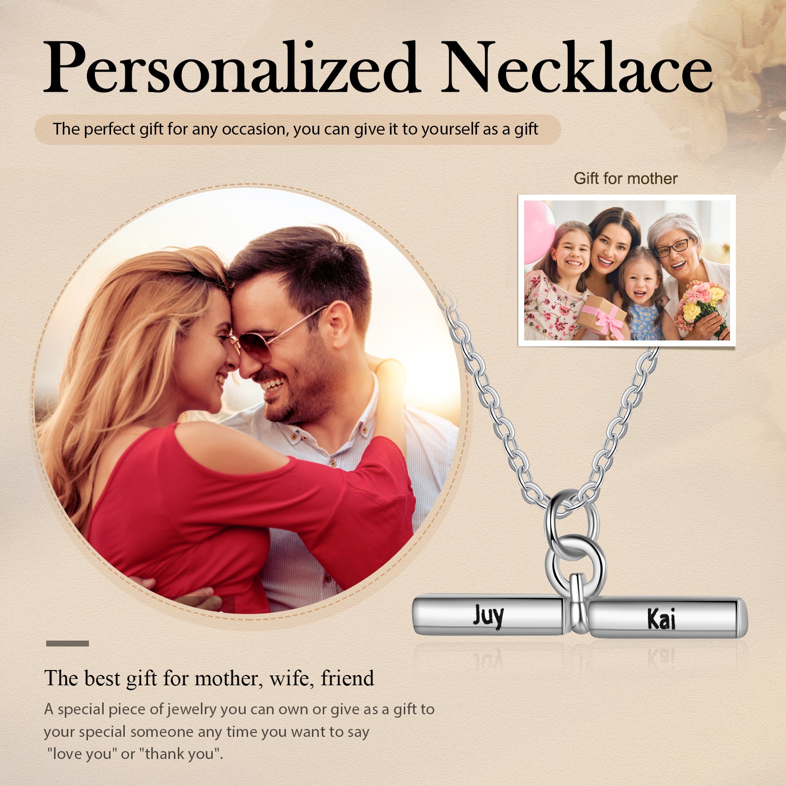 Personalized Necklace with Heart Photo Necklace for Special Occasions