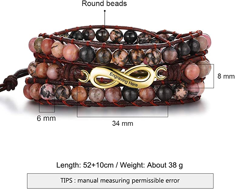 Persomalized Round Beads Bracelet