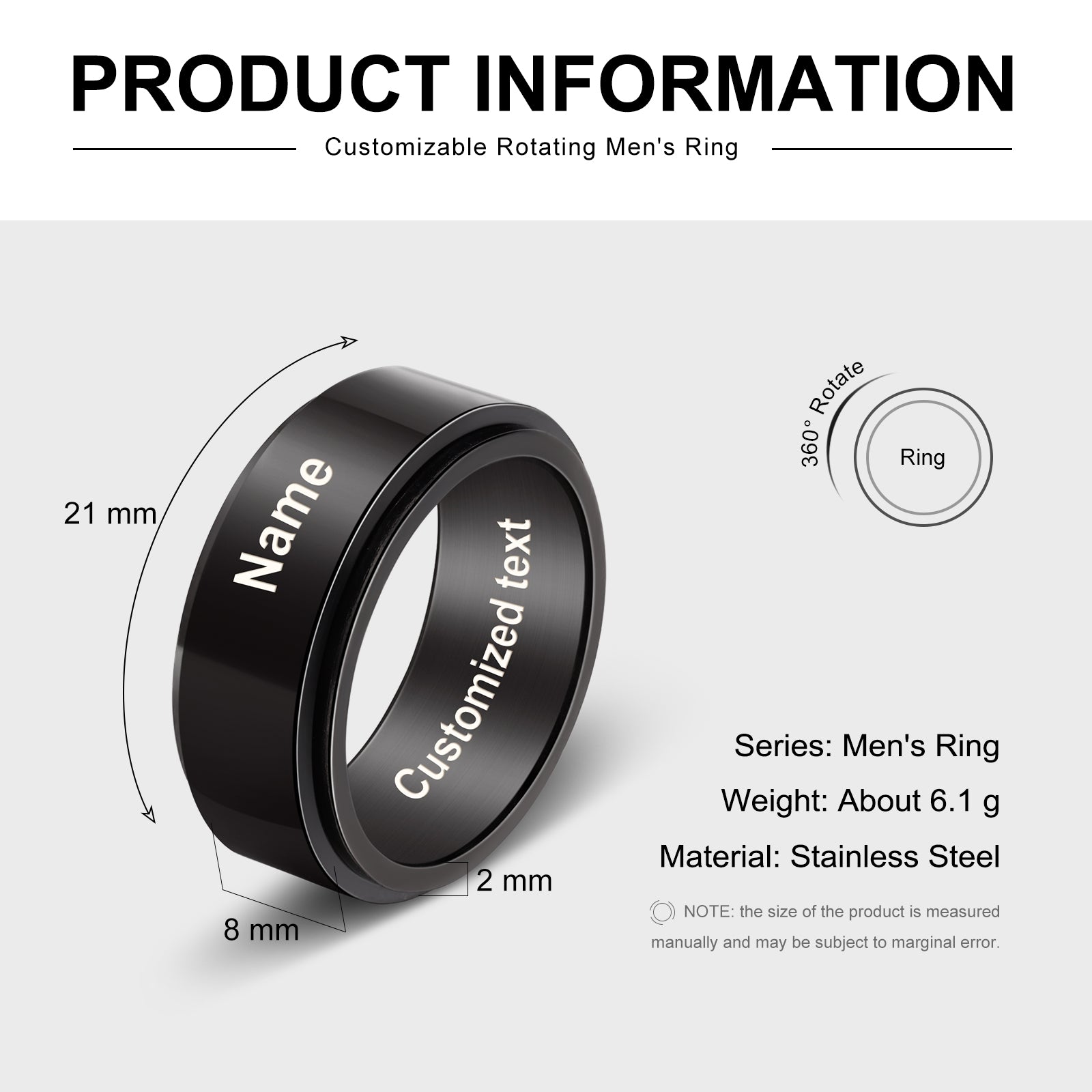 Custom Couple Rotatable Ring