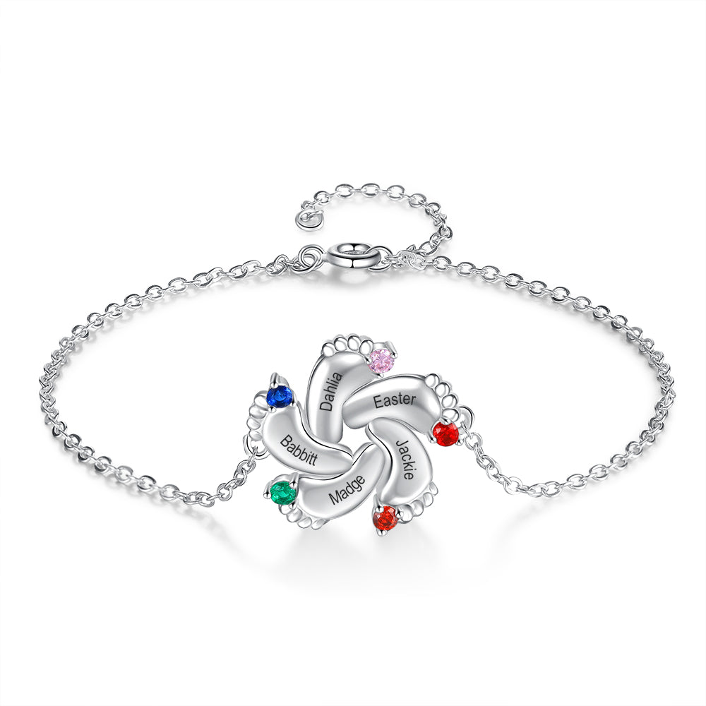 Rhodium Plated Baby Foot Bracelet