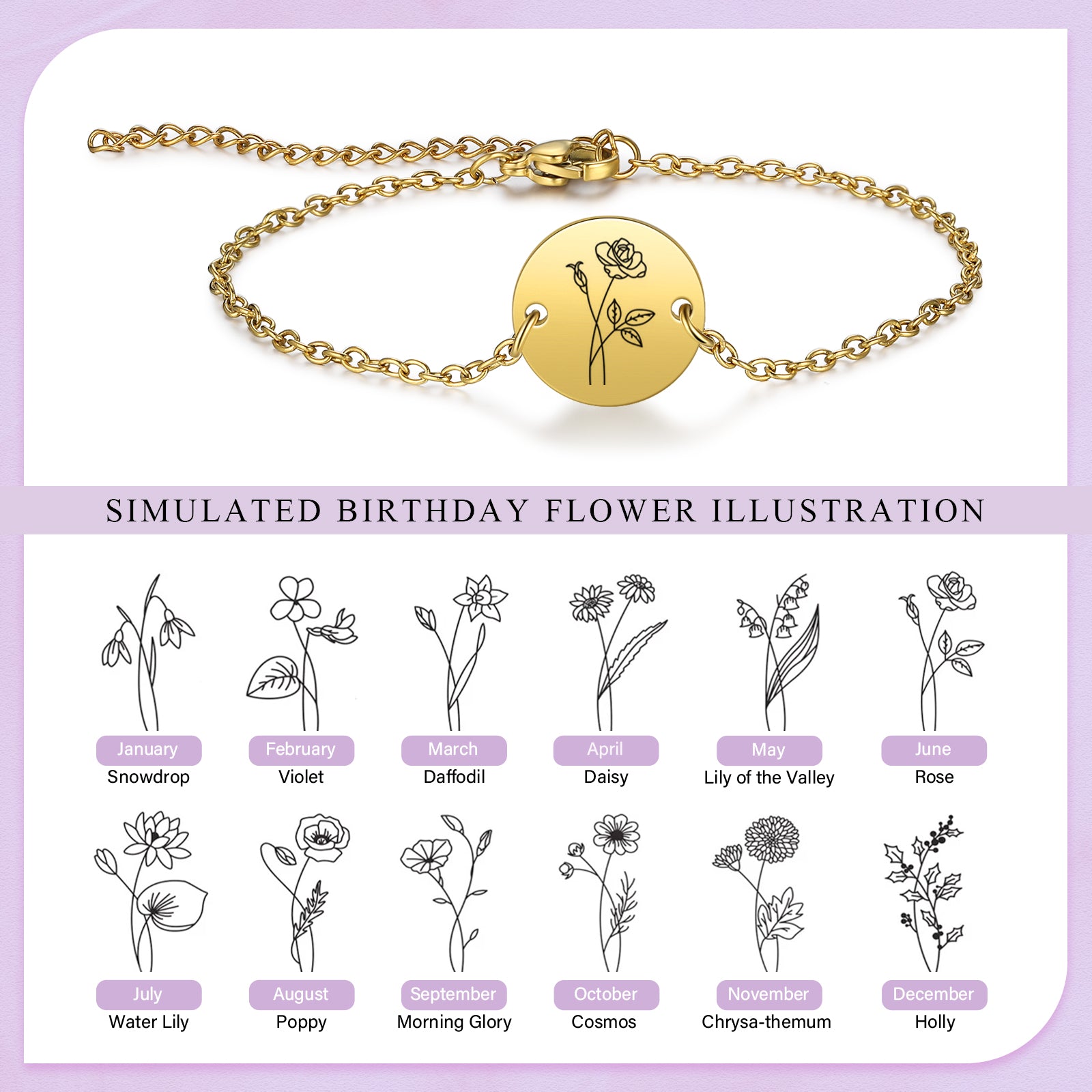 Custom Birthflower Bracelet