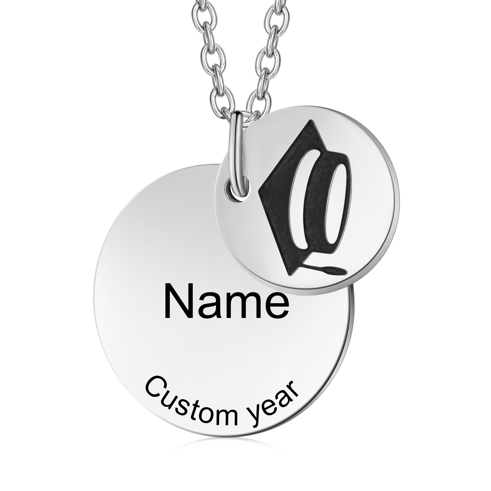 Custom Name Necklace with Graduation Hat