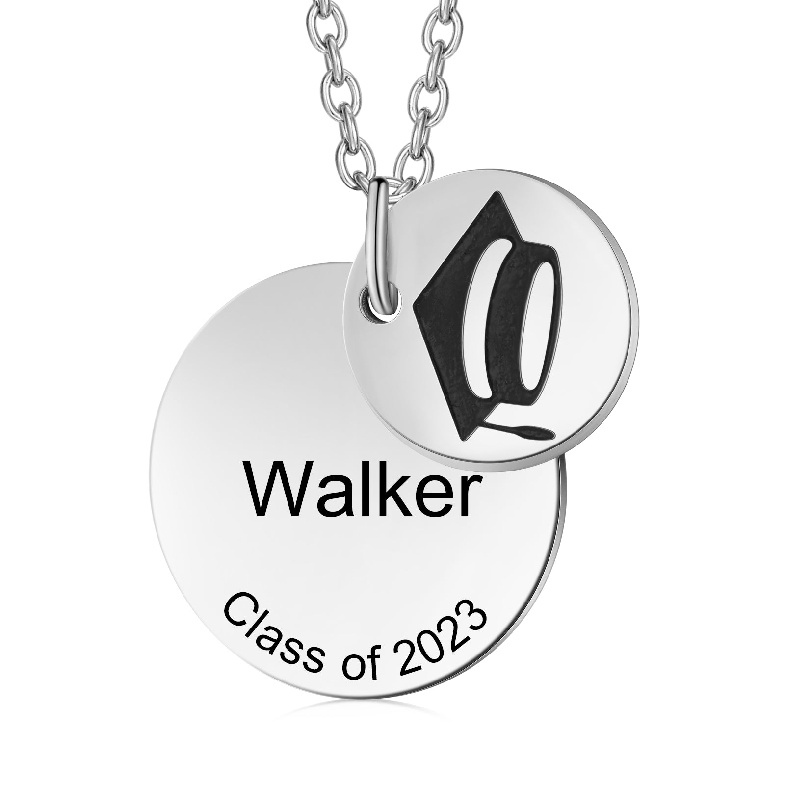 Custom Name Necklace with Graduation Hat