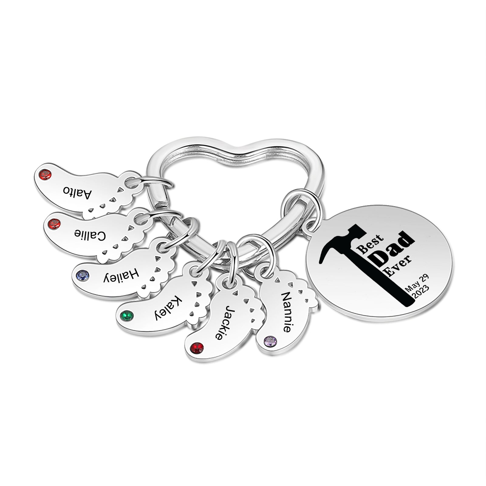 Custom Stainless Steel Keychain with Baby Feet